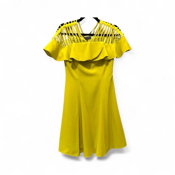 Gracia Yellow Off Shoulder Dress with Ruffle and Strap Detail, Size S - Picture 1 of 11